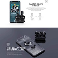 Auriculares deportivos inalámbricos Havit TW925 sonido estéreo HD -color Negro