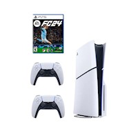 Playstation 5 Slim Lectora de Discos + Mando Dualsense Blanco + EA Sports FC 24