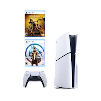 Consola Ps5 Slim Lectora de Discos + Mortal Kombat 1 + Mortal Kombat 11 Ultimate