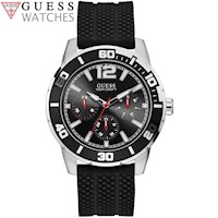 Reloj Guess Trek U1250G1 para Hombre Multifuncional Correa de Silicona Negro