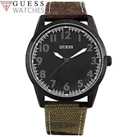 Reloj Guess Perry U1329G1M Para Hombre Acero Negro Correa de Nailon Camuflado