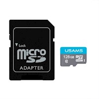 Tarjeta Usams Micro SD 128GB + Adaptador Cyan