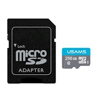 Tarjeta Usams Micro SD 256GB + Adaptador Cyan