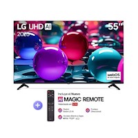 Smart TV LG 55” 4K UHD con ThinQ AI 55UA7300PSB 2025 + Control Magic