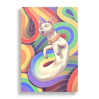 Cuadro Decorativo Aluminio 20x30 - Gato y estambre