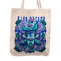 Bolso Tela Tote Bag Cartera Playa - Dragones Chavin