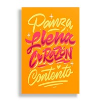 Cuadro Decorativo Aluminio 20x30 - Corazon Contento Naranja