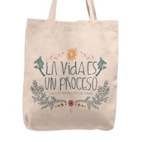 Bolso Tela Tote Bag Cartera Playa - La vida es un proceso