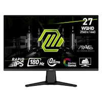 MONITOR PLANO GAMING MSI MAG-275QF, 27" WQHD RAPID IPS, 180 HZ, 0.5 MS, HDMI, DP