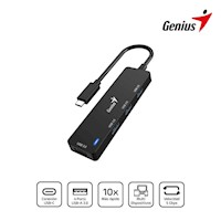 HUB USB-C GENIUS UH-400 4 USB-A 3.0 BLACK