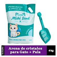 Arena de Cristales para Gatos Mishi Sand 4kg + Pala de arena