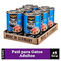 Pack x6 Paté Gato Leonardo Quality Selection Pescado 800 gr