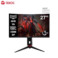 MONITOR CURVO TEROS TE-2767G, 27" QHD VA, 180 HZ, 1 MS, HDMI, DP, PIVOT