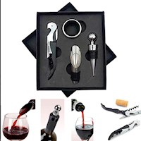 Kit Abridor de Botella de Vino Set de 4 accesorios