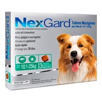 Antipulgas Masticable para Perros Nexgard 10-25kg 3 Tabletas