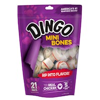 Mini Huesos Comestibles para Perro Dingo Snack con Pollo x21