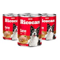 Paté de Carne para Perro Adulto Ricocan 330g 3 Unidades