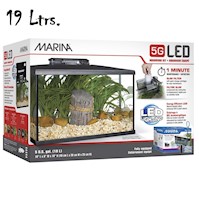 Acuario Marina 5G LED, Kit 19 lt, 41x 21x28 cm altura  Hagen