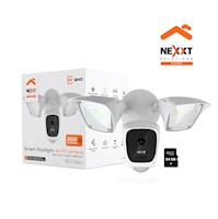 Cámara seguridad Wifi Nexxt NHC-F610 2K 150° reflector Sirena 90dB IP65 + SD64GB