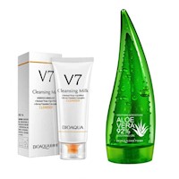 Limpiador Facial V7 + Crema Corporal Aloe Vera - Bioaqua