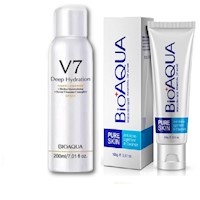 Spray Aclarante de Cuerpo V7 + Gel Limpiador Anti-Acné - Bioaqua