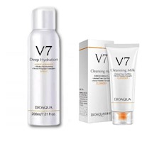 Spray Aclarante de Cuerpo V7 +  Limpiador Facial V7 - Bioaqua