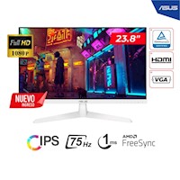 MONITOR ASUS VY249HE-W 23.8" IPS FHD 1920 x 1080 75Hz 1ms FreeSync BLANCO