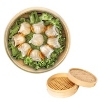 Vaporera De Bambu de 1 Piso Con Tapa Asa 26cm diam 2pza