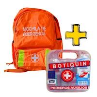 Mochila De Emergencia 30L Con Cinta Reflectiva + Botiquín