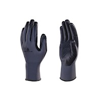 Packx12 pares de guantes 100% poliester VE722 con impregnación de nitrilo