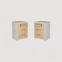 VELADOR MODERNO – 3 CAJONES - CERRADURA – COLOR ARENA (SET X2)