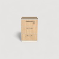 VELADOR MODERNO – 3 CAJONES - CERRADURA – COLOR ARENA