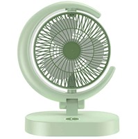 VENTILADOR PORTATIL RECARGABLE USB CON LUZ LÁMPARA LED ESCRITORIO