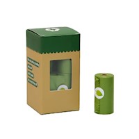 PACK DE 8 ROLLOS DE BOLSAS PARA EXCREMENTO DE MASCOTA BIODEGRABABLE COLOR VERDE