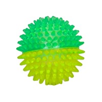 PELOTA JUGUETE SQUEAKY FETCH SPIKE BALL TPR PARA MASCOTA CON LUCES VERDE/AMARILLO