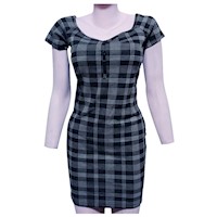 Vestido Jumper Sheath Mini Cuadros Escoces Mujer Talla L Popular.21