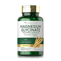 Glicinato de Magnesio 150 mg + Ashwagandha 1500 mg (120 Cápsulas) - Carlyle