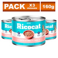 Comida Enlatada para Gatitos Ricocat de Carne 160g x3