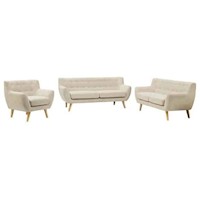 JUEGO DE SALA 3-2-1 VINTAGE - BEIGE