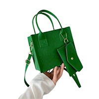 Mini Bolso Bandolero Cuadrado Con Monedero De Dama Verde