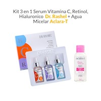 Kit 3en1 Serum Vitamina C,Hialuronico, Retinol + Agua Micelar 4en1