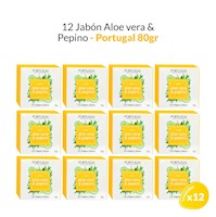 12 Jabón aloe vera y pepino 80g - Portugal