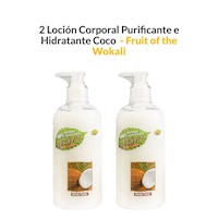 2 Loción Corporal Purificante e Hidratante Coco 500ml - Wokali