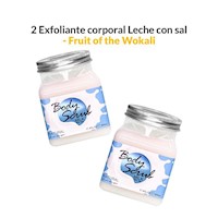2 Exfoliante corporal Leche con sal 500ml - Fruit of the Wokali
