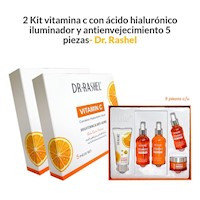2 Kit vitamina c con ácido hialurónico iluminador y antienvejecimiento