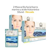 2 Velo facial barro marino y ácido hialurónico 10und