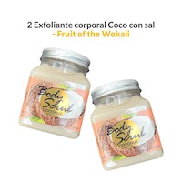 2 Exfoliante corporal Coco con sal 500ml - Fruit of the Wokali