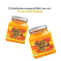 2 Exfoliante corporal Miel con sal 500ml - Fruit of the Wokali