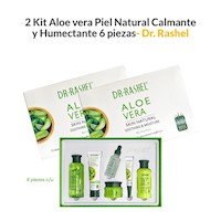 2 Kit Aloe vera Piel Natural Calmante y Humectante 6 piezas