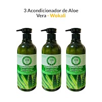 3 Acondicionador de Aloe Vera 550ml - Wokali